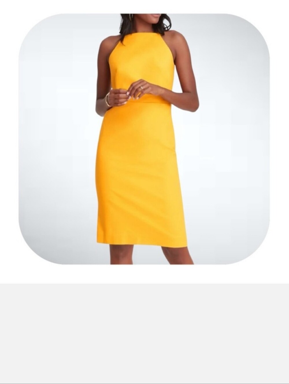 Ann Taylor Mustard Halter  Dress